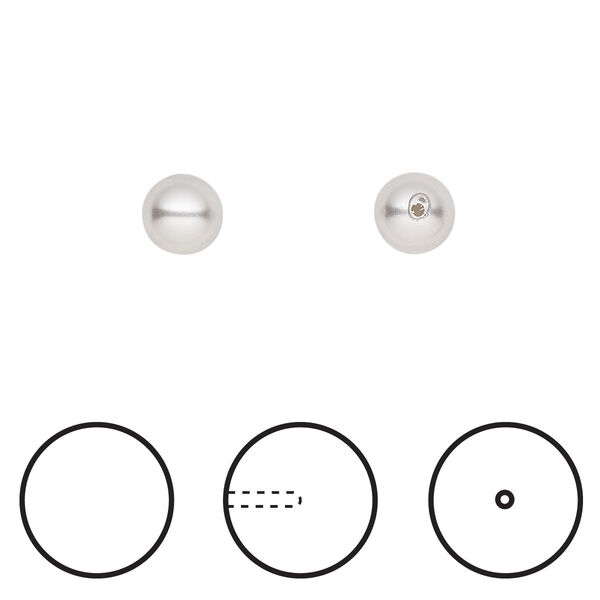 Pearl 4pk light grey, Crystal Passions® 6mm round 5818 image number 0