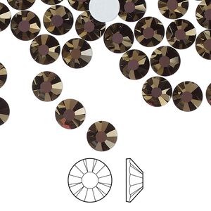 Flat back 24pk jet odyssey foil back, Preciosa MAXIMA Czech crystal rhinestone 6.3-6.5mm chaton rose round SS30