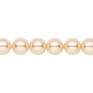 Pearl 250pk gold, Swarovski® 8mm round 5810