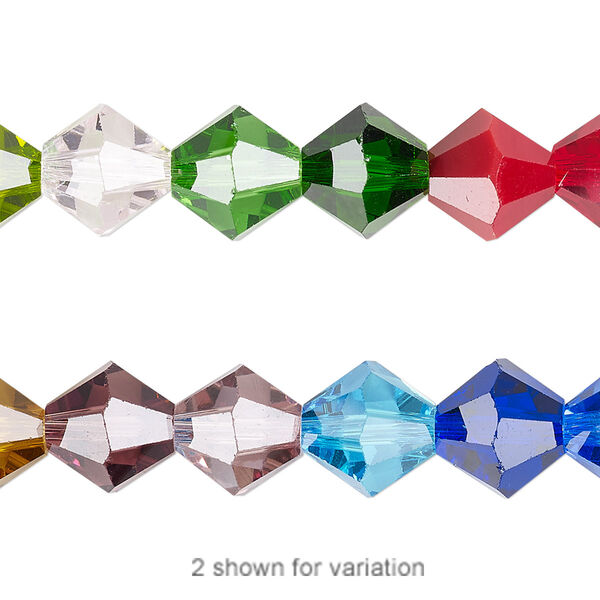 Bead 1pk opaque to transparent mixed colors, Celestial Crystal® 10mm bicone 8 inch image number 0