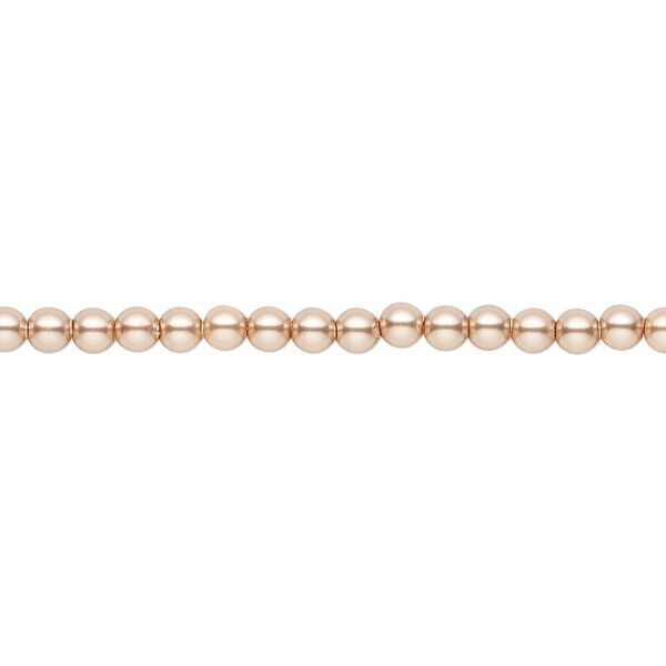 Pearl 100pk rose gold, Crystal Passions® 3mm round 5810 image number 0