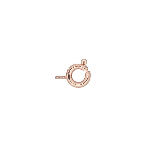 Springring 1pkg10 copper-plated, 7mm, brass clasp 1-strand image number 0