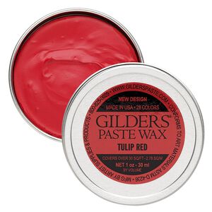 Wax paste, Gilders Paste®, pkg/1-ounce tin, tulip red.