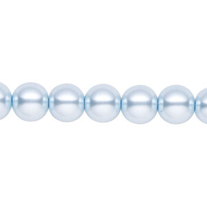 Pearl 2pk light blue, Celestial Crystal® 8mm round 15.5-16 inch