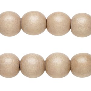 Taiwanese cheesewood 1pkg2, hand-cut round bead 15.5-16 inch medium tan 12mm