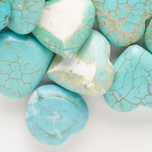 Magnesite 1pkg20, puffed heart bead mix 15-22mm