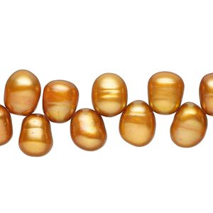 Freshwater pearl 1pkg1, rice C grade, 15 inch chili pepper 8x6mm-10x8mm cultured