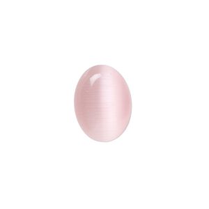 Cabochon, cat's eye glass (fiber optic glass), pink, 8x6mm calibrated oval, quality grade. Sold per pkg of 10.