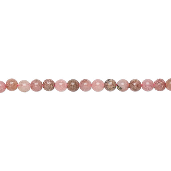 Bead, rhodonite (natural), 3mm round, B grade, Mohs hardness 5-1/2 to 6-1/2. Sold per 15-1/2" to 16" strand. image number 0