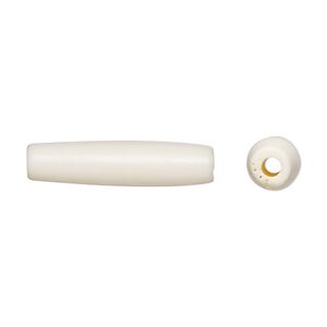 Bead, bone (bleached), white, 25x5mm-25x8mm hand-cut hairpipe, Mohs hardness 2-1/2. Sold per pkg of 40.