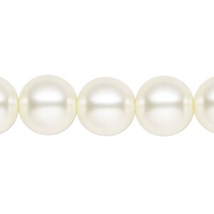 Pearl 1pk cream, Celestial Crystal® 12mm round 15.5-16 inch