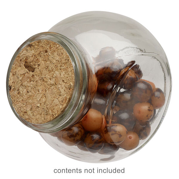 Bottle, glass and cork, clear, 3-inch tilted with cork stopper and 1-1/2-inch opening. Sold individually. image number 0