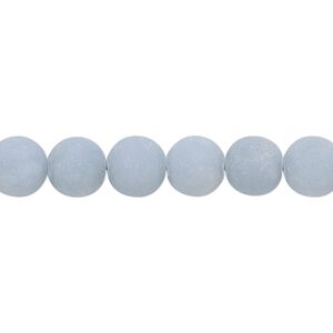 Angelite 1pkg1, matte round bead natural 8 inch 8mm