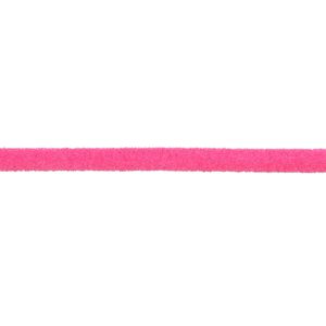 Cord, velveteen and rubber, pink, 3mm round with 1-1.5mm hole. Sold per pkg of 5 feet.