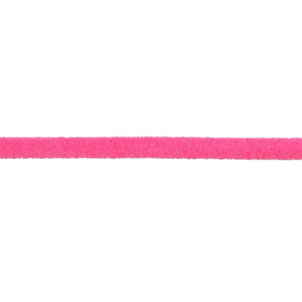 Cord, velveteen and rubber, pink, 3mm round with 1-1.5mm hole. Sold per pkg of 5 feet. image number 0