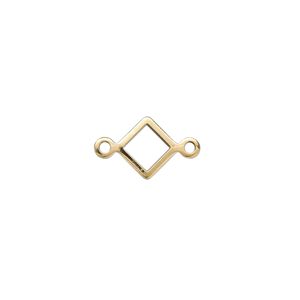Link, gold-plated brass, 9mm open diamond. Sold per pkg of 100.