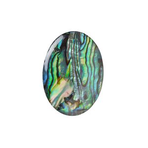 Cabochon, paua shell (coated), 25x18mm calibrated oval, Mohs hardness 3-1/2. Sold individually.
