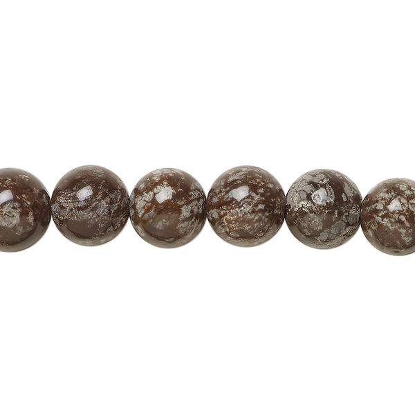 Snowflake jasper 1pkg1, round bead natural, 15.5 inch 8-9mm image number 0