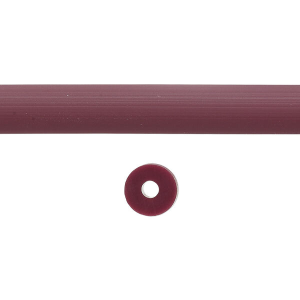 Cord, silicone, burgundy, 8mm round with 2.5mm hole. Sold per pkg of 1 yard. image number 0