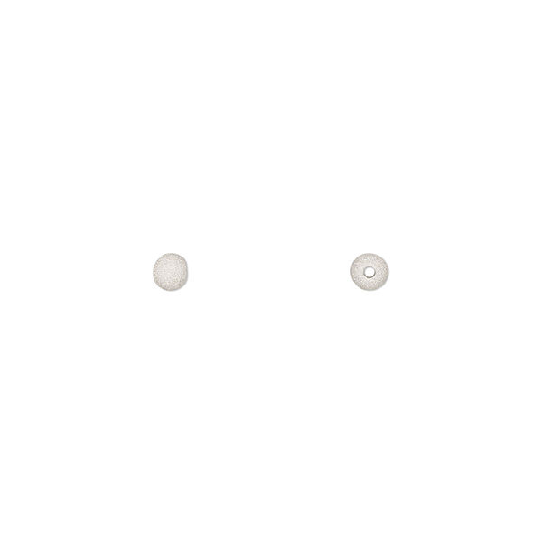 Bead, sterling silver, 3mm stardust round. Sold per pkg of 10. image number 0