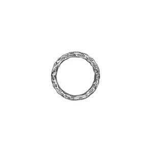Jump ring, antiqued sterling silver, 12mm hammered round, 8.9mm inside diameter, 15 gauge. Sold per pkg of 2.