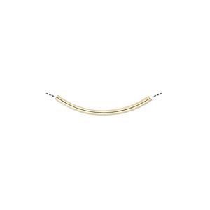 Bead, gold-plated brass, 20x1.2mm curved tube. Sold per pkg of 100.