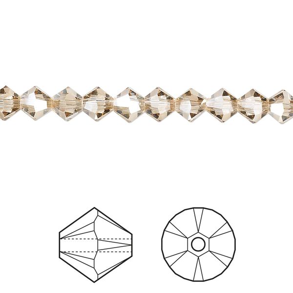 Bead 24pk crystal golden shadow, Crystal Passions® 5mm bicone 5328 image number 0