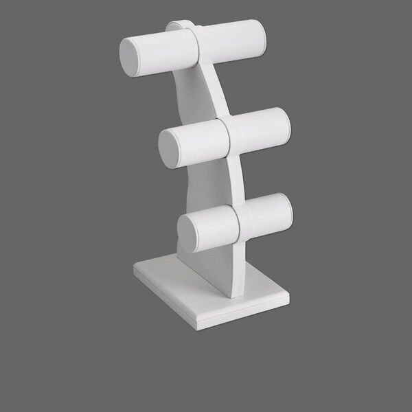 Display, bracelet, leatherette, white, 11-1/2 x 6-1/4 x 6-1/4 inches. Sold individually. image number 0