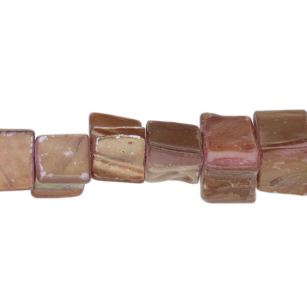 Mother-of-pearl shell 1pkg1, triangle tube bead 15 inch dark golden purple-bronze 7x6mm-13x9mm image number 0