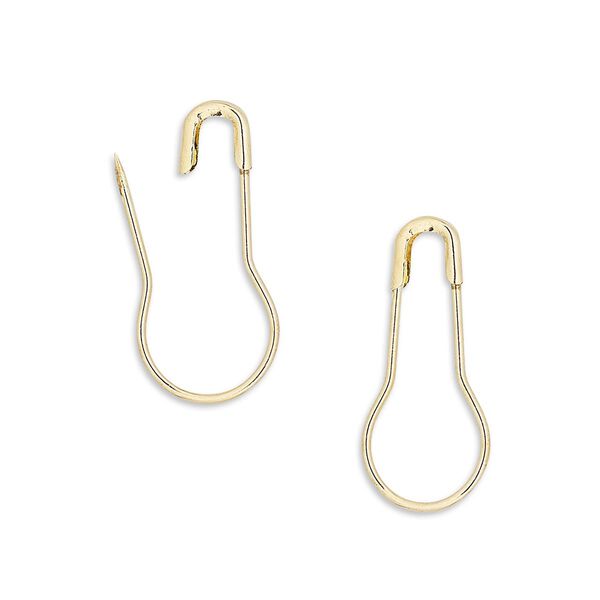Bail, gold-finished brass, 22x10mm safety pin with 16mm grip length. Sold per pkg of 50. image number 0
