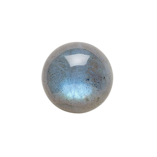 Cabochon, labradorite (natural), 20mm hand-cut calibrated round, A- grade, Mohs hardness 6 to 6-1/2. Sold individually. image number 0