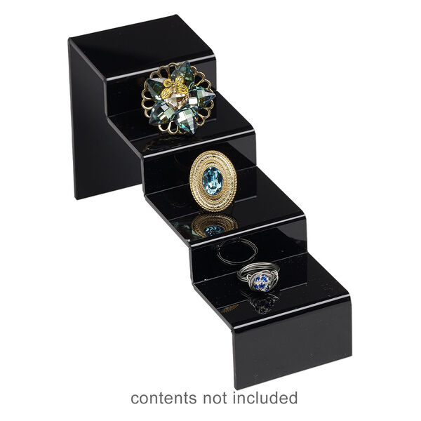 Display, acrylic, black, 4 x 2-1/2 x 8-inch curved step ramp. Sold per pkg of 2. image number 1