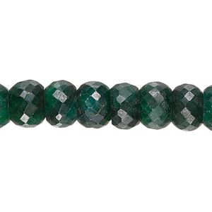 Emerald 1pkg1, hand-cut faceted rondelle bead 15 inch 9x6mm-11x8mm
