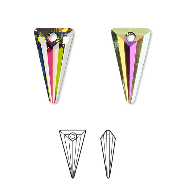 Drop 1pk crystal vitrail medium P, Crystal Passions® 18x10mm pendant spike 6480 image number 0