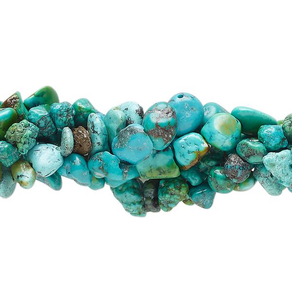 Turquoise / magnesite 1pkg5, chip / pebble bead 15 inch mix small to large image number 0