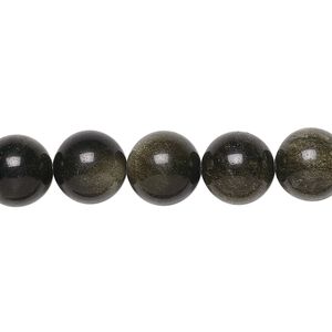 Golden sheen obsidian 1pkg1, round bead natural 15.5-16 inch 10mm