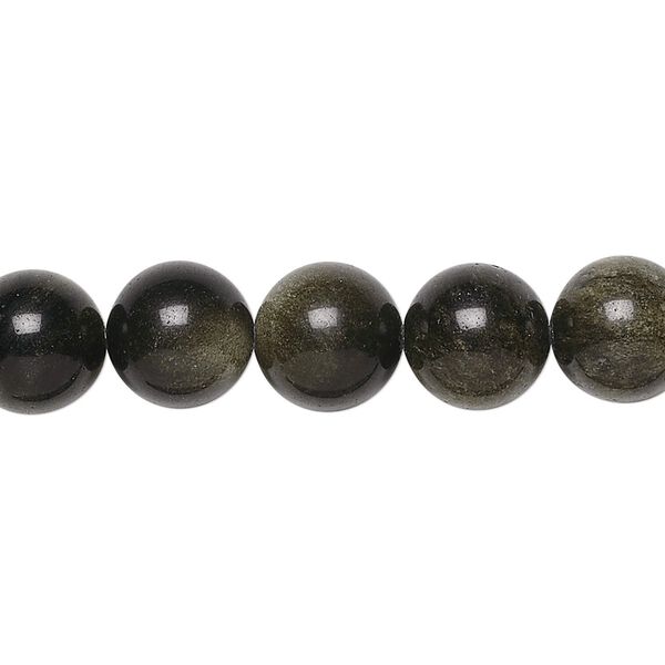 Golden sheen obsidian 1pkg1, round bead natural 15.5-16 inch 10mm image number 0