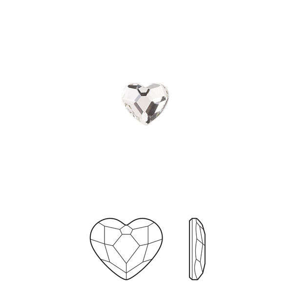 Flat back 6pk crystal foil back, Preciosa MAXIMA Czech crystal rhinestone 6mm heart image number 0