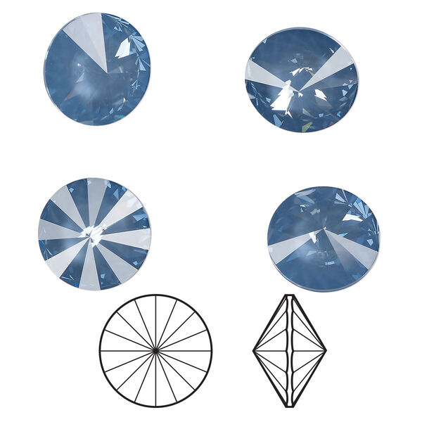 Chaton 4pk crystal denim ignite LacquerPRO, Crystal Passions® 14mm rivoli 1122 image number 0