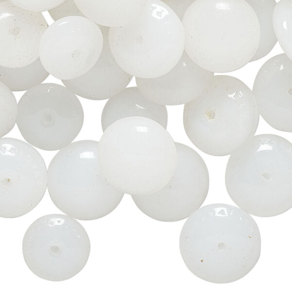 Bead, vintage Japanese glass, translucent off-white, 12x7mm half-drilled rondelle. Sold per pkg of 100. image number 0