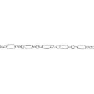Chain 1pkg1 sterling silver figaro, 2.5mm fine, 5 foot unfinished