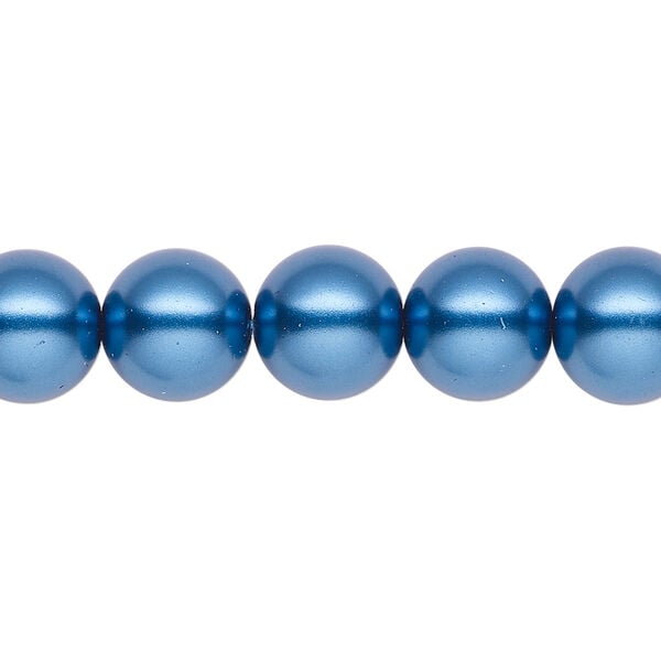 Pearl 1pk metallic blue, Celestial Crystal&reg; 10mm round 15.5-16 inch image number 0