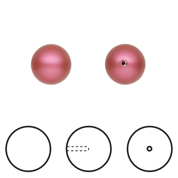 Pearl 4pk mulberry pink, Crystal Passions® 10mm round 5818 image number 0