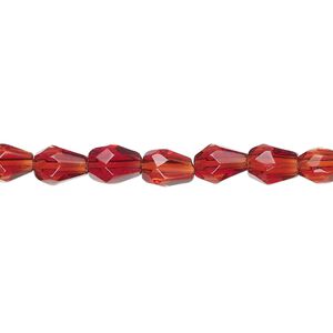 Garnet 1pkg1, hand-cut faceted teardrop bead 15.5-16 inch 8x5mm