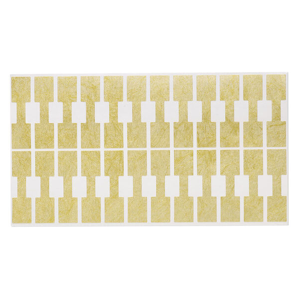 Jewelry tag, Rhino Skin DuPont™ Tyvek®, polyethylene, gold, 1/2 x 3/8 inch rectangle, 1-1/2 inches overall. Sold per pkg of 1,000. image number 0