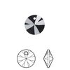 Drop 12pk jet, Crystal Passions® 12mm pendant mini disk 6428 image number 0