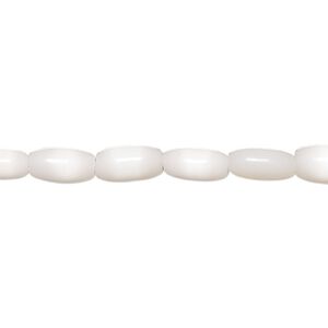 Bead, cat's eye glass (fiber optic glass), light peach, 8x4mm-8x5mm oval. Sold per 15-inch strand.