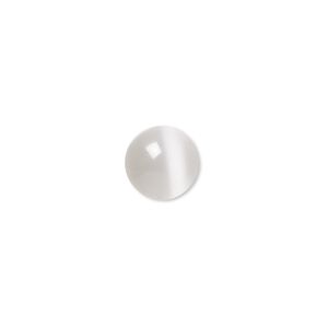 Cabochon, cat's eye glass (fiber optic glass), grey, 10mm calibrated round, quality grade. Sold per pkg of 10.