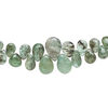 Emerald 1pkg1, top-drilled puffed teardrop bead, 4 inch graduated 5x3mm-9x6mm light image number 0
