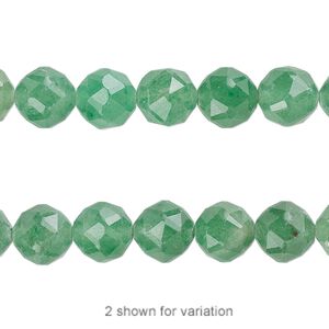 Green aventurine 1pkg1, rose-cut round bead natural 8 inch 8mm